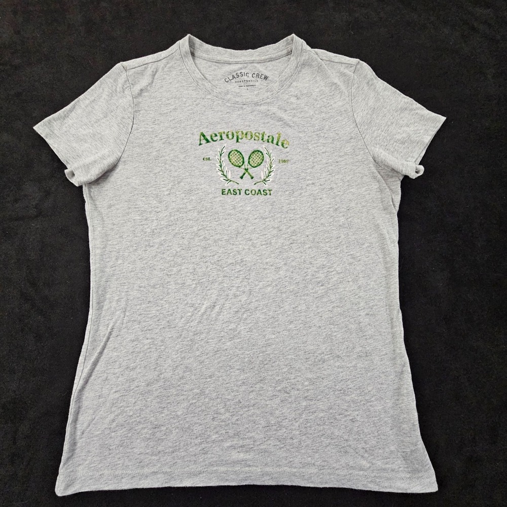 Aeropostale East Coast‎ Gray Short Sleeve Cotton Blend T-Shirt Women's L